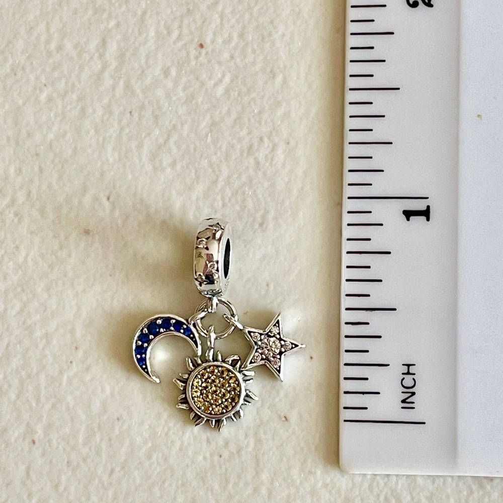 Celestial Galaxy Sterling Silver Bracelet Charm - Picture 3 of 3
